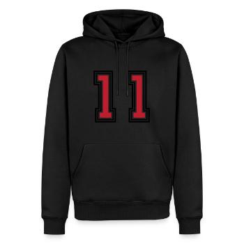 11 Zahl symbol - Männer Premium Bio Hoodie - Schwarz - Vorne - Nico (187cm)