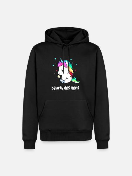 Beurk des gens - Sweat à capuche Premium bio Homme - noir