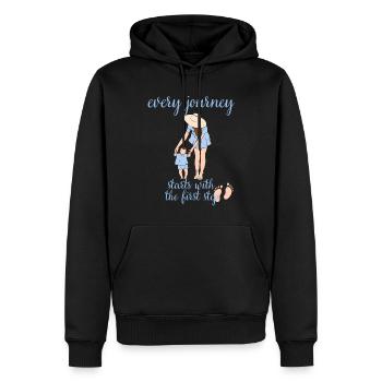 Every journey starts with the first step Mother - Men’s Premium Organic Hoodie - black - Front - Nico (187cm)
