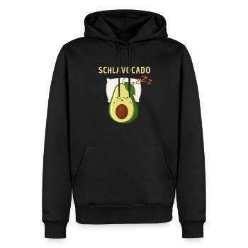 Schlavocado - Schlafshirt, Gute Nacht, Avocado - Männer Premium Bio Hoodie - Schwarz - Vorne - Nico (187cm)