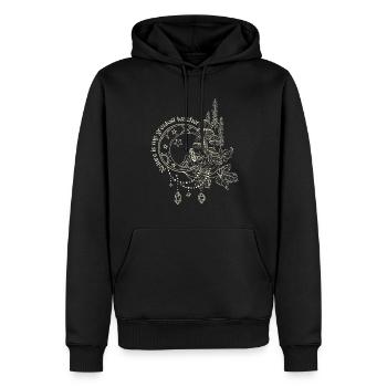 Impression de la sagesse de la nature - Sweat à capuche Premium bio Homme - noir - Devant - Nico (187cm)