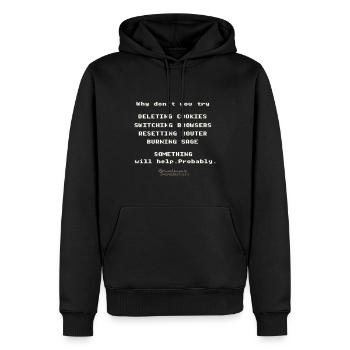 Admin Ratschlag Cookies löschen - Männer Premium Bio Hoodie - Schwarz - Vorne - Nico (187cm)