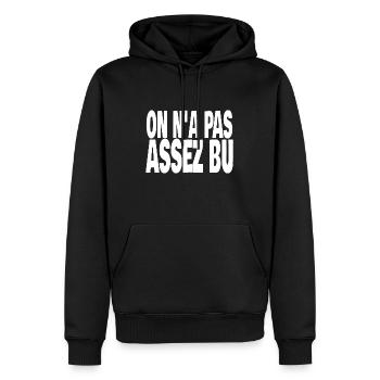 on n'a pas assez bu - Sweat à capuche Premium bio Homme - noir - Devant - Nico (187cm)