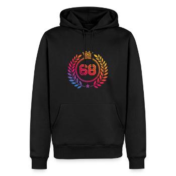 68 Zahl Kranz - Männer Premium Bio Hoodie - Schwarz - Vorne - Nico (187cm)