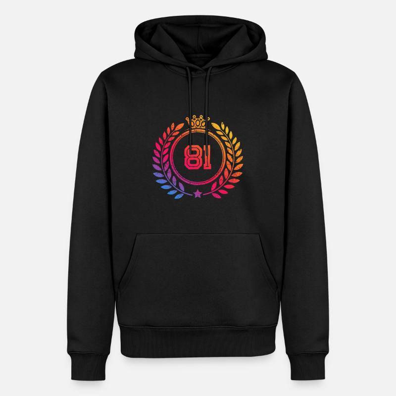 81 Couronne numérique - Sweat à capuche Premium bio Homme - noir