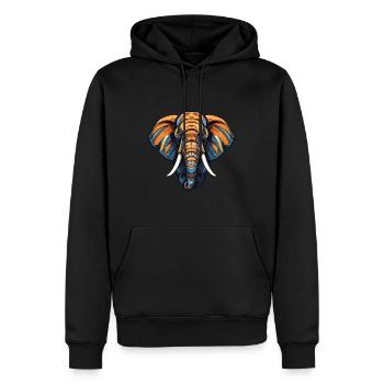 Elephant Head - Men’s Premium Organic Hoodie - black - Front - Nico (187cm)