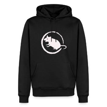 rat dangereux - rongeur - Sweat à capuche Premium bio Homme - noir - Devant - Nico (187cm)