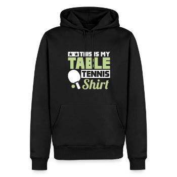 C’est mon tennis de table - Sweat à capuche Premium bio Homme - noir - Devant - Nico (187cm)