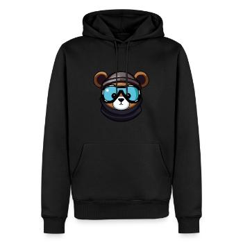 Bär Snowboard Ski Brille Comic - Männer Premium Bio Hoodie - Schwarz - Vorne - Nico (187cm)