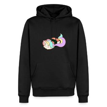 licorne Sushi - Sweat à capuche Premium bio Homme - noir - Devant - Nico (187cm)