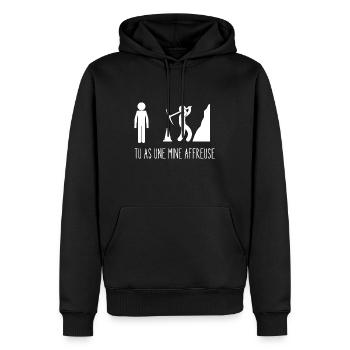 tu as une mine affreuse - Sweat à capuche Premium bio Homme - noir - Devant - Nico (187cm)
