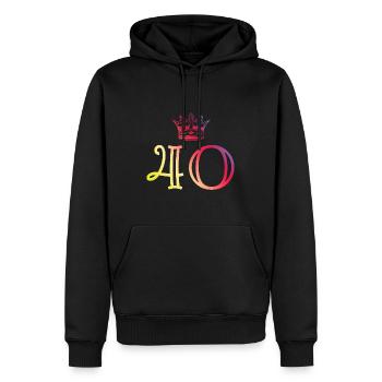 40 Zahl Krone - Männer Premium Bio Hoodie - Schwarz - Vorne - Nico (187cm)