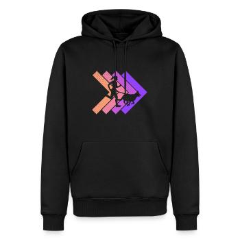 Canicross Runner Cross-Country Run Canicross Rétro - Sweat à capuche Premium bio Homme - noir - Devant - Nico (187cm)
