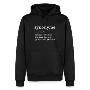 synonyme - Sweat à capuche Premium bio Homme - noir - Devant - Nico (187cm)
