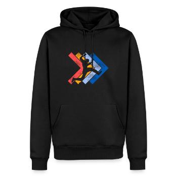 Retro Parkour Lauf Freerunning Parkourläufer - Männer Premium Bio Hoodie - Schwarz - Vorne - Nico (187cm)