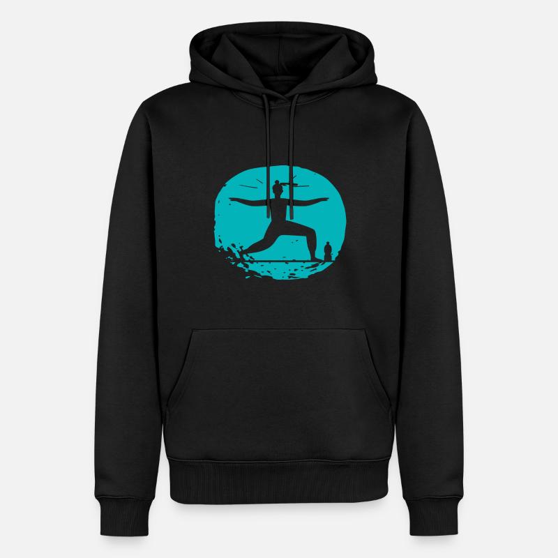Yoga - Relax - Qualité de vie - Sweat à capuche Premium bio Homme - noir
