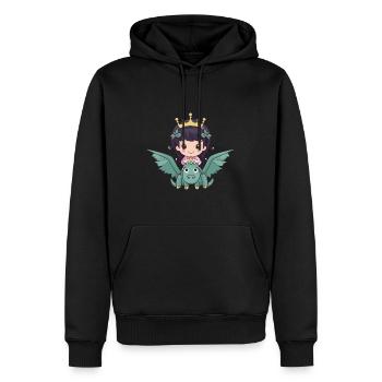 Prinzessin Drache Comic - Männer Premium Bio Hoodie - Schwarz - Vorne - Nico (187cm)