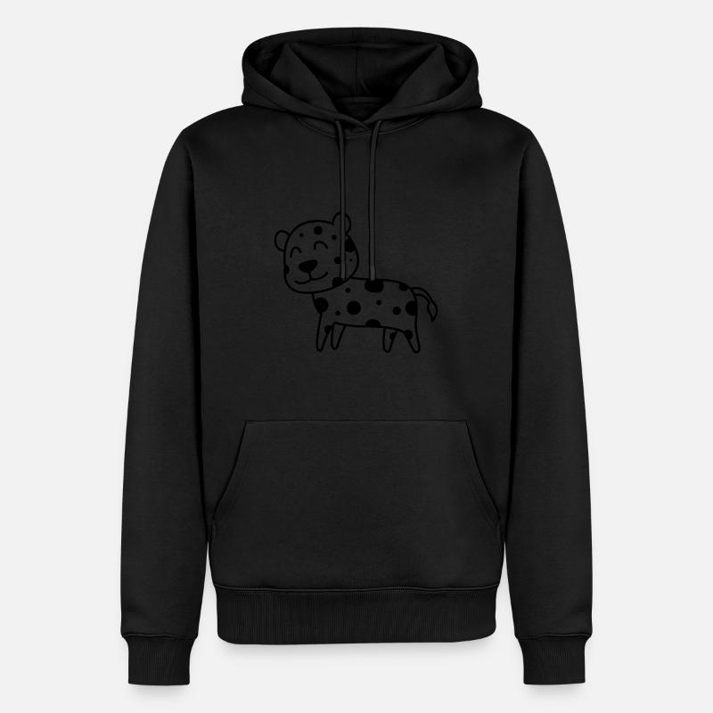 Leopard Comic Tier - Männer Premium Bio Hoodie - Schwarz