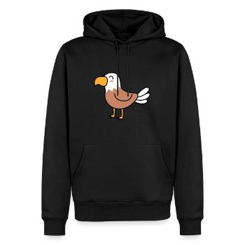 Adler Comic Tier - Männer Premium Bio Hoodie - Schwarz - Vorne - Nico (187cm)