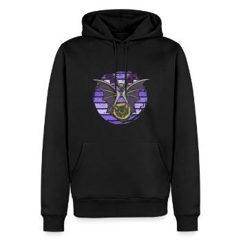 Chauve-souris rétro - Sweat à capuche Premium bio Homme - noir - Devant - Nico (187cm)