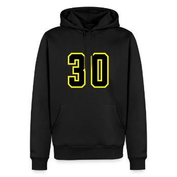 Justaucorps à 30 chiffres - Sweat à capuche Premium bio Homme - noir - Devant - Nico (187cm)