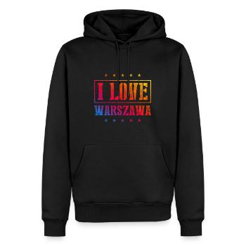 I Love Warschau - Männer Premium Bio Hoodie - Schwarz - Vorne - Nico (187cm)
