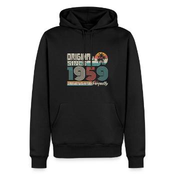 1959 Jubiläum 1959 geboren 1959 Jubiläum - Männer Premium Bio Hoodie - Schwarz - Vorne - Nico (187cm)