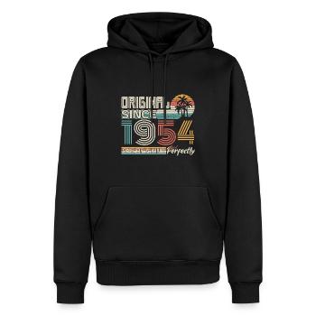 1954 Geburtstag 1954 geboren 1954 Jubiläum - Männer Premium Bio Hoodie - Schwarz - Vorne - Nico (187cm)