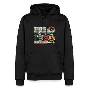 1996 Jubiläum 1996 geboren 1996 Jubiläum - Männer Premium Bio Hoodie - Schwarz - Vorne - Nico (187cm)