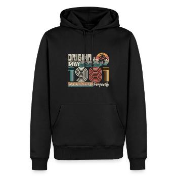 Mai 1981 Geburtstag Mai 1981 Geschenk 1981 - Männer Premium Bio Hoodie - Schwarz - Vorne - Nico (187cm)