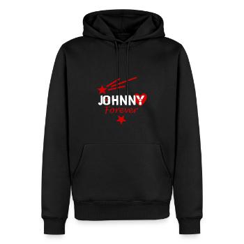Johnny forever - Sweat à capuche Premium bio Homme - noir - Devant - Nico (187cm)