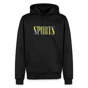 Sports - Men’s Premium Organic Hoodie - black - Front - Nico (187cm)