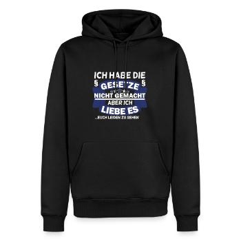 Ordnungsamt Dienst Arbeit Beamter Geschenk - Männer Premium Bio Hoodie - Schwarz - Vorne - Nico (187cm)