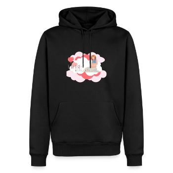 T Shirt schwanger Liebe im Bauch - Männer Premium Bio Hoodie - Schwarz - Vorne - Nico (187cm)