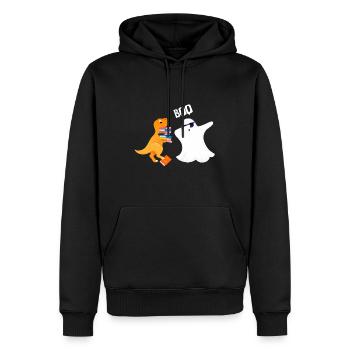 Boo Geist Dinosaurier Bücher Halloween Kostüm - Männer Premium Bio Hoodie - Schwarz - Vorne - Nico (187cm)