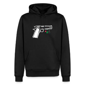 1911 Zubehör 1911 .45 ACP Sportschießen IPSC - Männer Premium Bio Hoodie - Schwarz - Vorne - Nico (187cm)