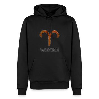 Sternzeichen Widder - Männer Premium Bio Hoodie - Schwarz - Vorne - Nico (187cm)