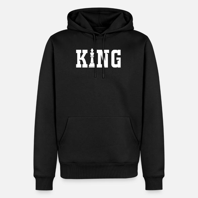 Jeu d’échecs roi - Sweat à capuche Premium bio Homme - noir