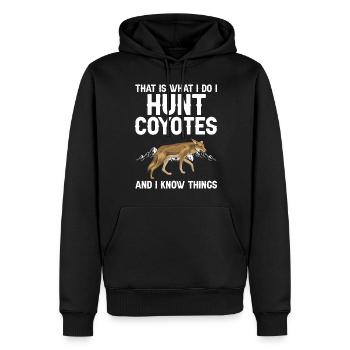 Conception de coyote pour les réacteurs de coyote - Sweat à capuche Premium bio Homme - noir - Devant - Nico (187cm)