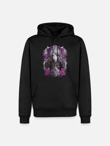 Fille d’anime gothique - Sweat à capuche Premium bio Homme - noir