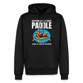 Rafting Team Floß Wildwasser Rafter Paddel Lustig - Männer Premium Bio Hoodie - Schwarz - Vorne - Nico (187cm)