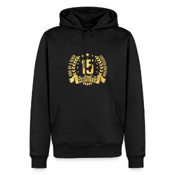 15 Jahre Geburtstagsgeschenk 15 Jahre - Männer Premium Bio Hoodie - Schwarz - Vorne - Nico (187cm)