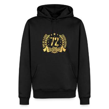 72 ans cadeau d’anniversaire 72 ans - Sweat à capuche Premium bio Homme - noir - Devant - Nico (187cm)