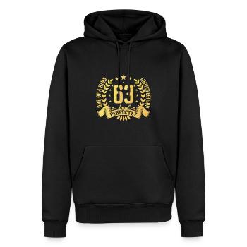 63 Jahre Geburtstagsgeschenk 63 Jahre - Männer Premium Bio Hoodie - Schwarz - Vorne - Nico (187cm)