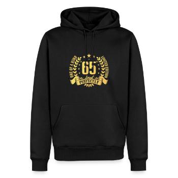 65 ans cadeau d’anniversaire 65 ans - Sweat à capuche Premium bio Homme - noir - Devant - Nico (187cm)
