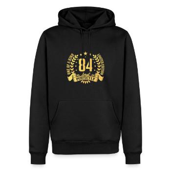 84 ans cadeau d’anniversaire 84 ans - Sweat à capuche Premium bio Homme - noir - Devant - Nico (187cm)