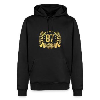 87 Jahre Geburtstagsgeschenk 87 Jahre - Männer Premium Bio Hoodie - Schwarz - Vorne - Nico (187cm)
