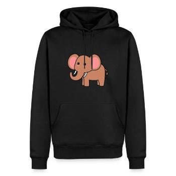 Mammut Comic Tier - Männer Premium Bio Hoodie - Schwarz - Vorne - Nico (187cm)
