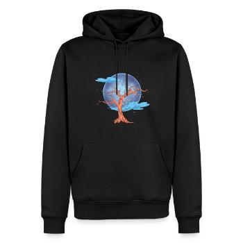 Amoureux de la nature Arbre Cadeau Pleine Lune Nature - Sweat à capuche Premium bio Homme - noir - Devant - Nico (187cm)