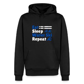 Manger du sommeil Ski nautique Répéter - Sweat à capuche Premium bio Homme - noir - Devant - Nico (187cm)